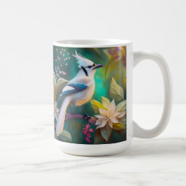 シロガオカンムリカケス幻想の鳥 コーヒーマグカップ