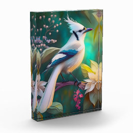 シロガオカンムリカケス幻想の鳥 フォトブロック