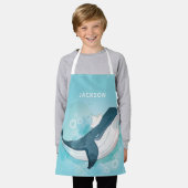 シロクジラパーソナライズされた エプロン (着用した状態)