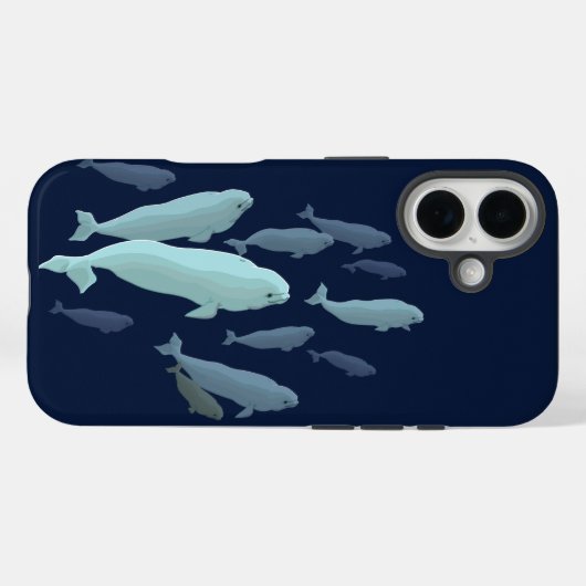 シロクジラ iPhoneケース クジラアート Samsungケース Case-Mate iPhoneケース (裏面 (横))
