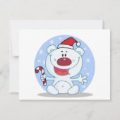 シロクマとキャンディーケーンホリデーTシャツ シーズンカード (正面)