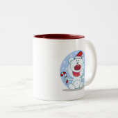 シロクマとキャンディーケーンホリデーTシャツ ツートーンマグカップ (正面右)