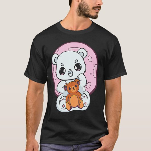 シロクマとテディベア Tシャツ (正面)