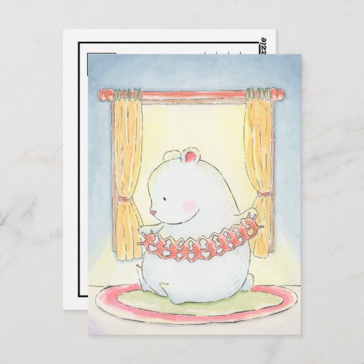 シロクマとバニーの水の色を一緒に単独 ポストカード (正面/裏面)