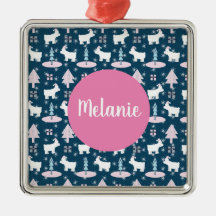 シロクマと木のモノグラムクリスマスプレゼント