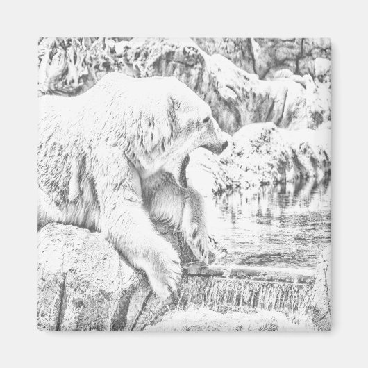 シロクマと水 マグネット (正面)