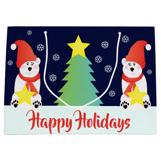 シロクマのウィンシー ラージペーパーバッグ (正面)