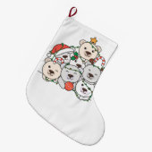 シロクマのクリスマスツリーおもしろい動物のクリスマス ラージクリスマスストッキング (正面 (吊り時))