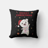 シロクマのクリスマス雪の冬の動物Polar Thr クッション (正面)