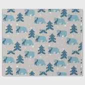 シロクマのクリスマス（青） ラッピングペーパー (フラット)