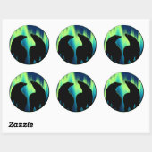 シロクマのシール野生動物のアートシール&ギフト ラウンドシール (シート)