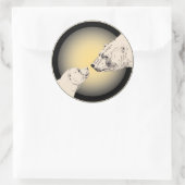 シロクマのスティッカー野生動物のクマ&キューベスティッカー ラウンドシール (バッグ)