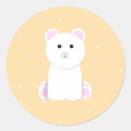 シロクマのステッカー ラウンドシール