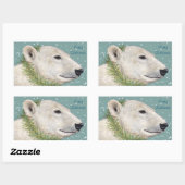 シロクマのナディアのクリスマスステッカー 長方形シール (シート)