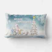 シロクマのメリークリスマスランバーピロー ランバークッション (正面)