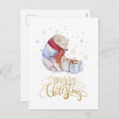 シロクマのメリークリスマス シーズンポストカード (正面/裏面)