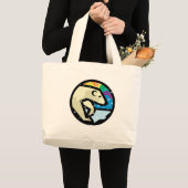 シロクマの円デザイン ラージトートバッグ (正面(商品))