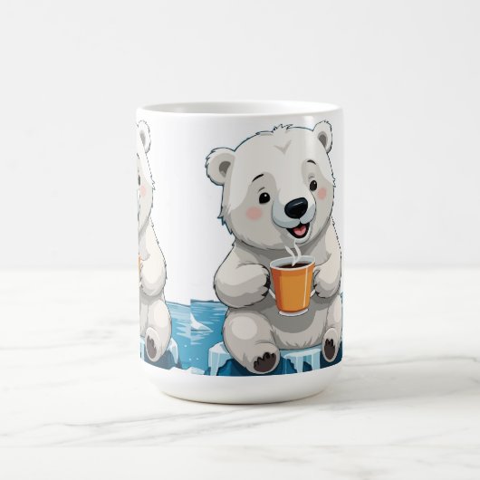 シロクマの冷えた飲クールみ物ブレイク コーヒーマグカップ (中央)