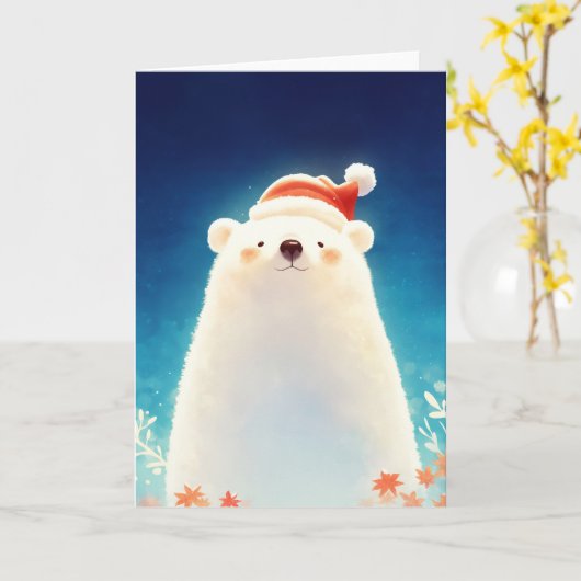 シロクマの季節チャーム カード (黄色い花)