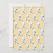 シロクマの水の色の黄色のベビーシャワー 招待状 (裏面)