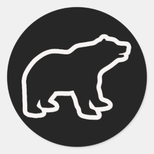 シロクマの輪郭 ラウンドシール