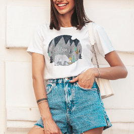 シロクマ冬山ムーン Tシャツ