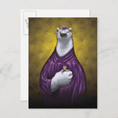 シロクマ卒業ポストカードパープル 案内ポストカード (正面/裏面)