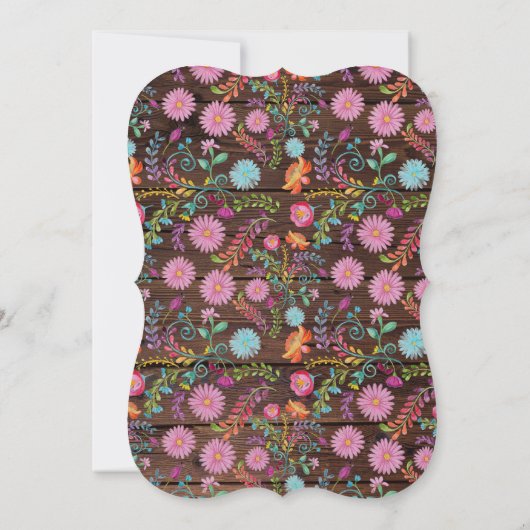 シロクマ双子ベビーシャワー招待状フォーク花 招待状 (裏面)