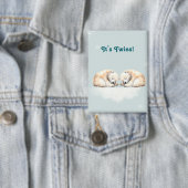 シロクマ双子ベビーシャワー 缶バッジ (インサイチュ)