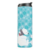 シロクマ科の青と白の雪 タンブラー (回転左)