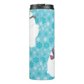 シロクマ科の青と白の雪 タンブラー (裏面)