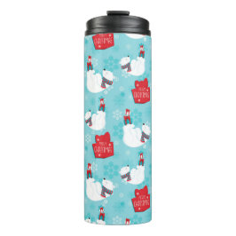 シロクマ科の青と白の雪 タンブラー