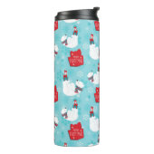 シロクマ科の青と白の雪 タンブラー (回転左)