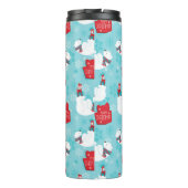 シロクマ科の青と白の雪 タンブラー (裏面)