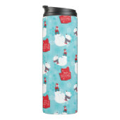 シロクマ科の青と白の雪 タンブラー (回転右)