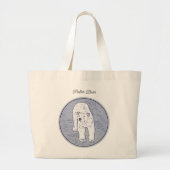 シロクマ絵を描オンアイスオリジナル野生動物アート ラージトートバッグ (正面)