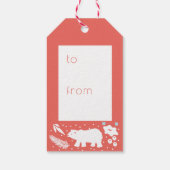 シロクマ赤い葉クリスマスギフトラベル ギフトタグ (裏面)