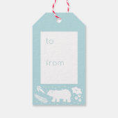 シロクマ青い葉クリスマスギフトラベル ギフトタグ (裏面)