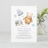 シロクマ |かわいいシンプルかわいい冬の赤ちゃんシャワー 招待状 (スタンド正面)