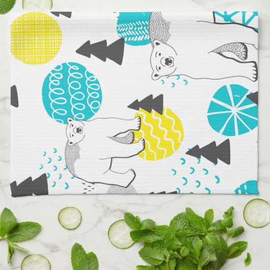 シロクマ キッチンタオル (折り畳み)