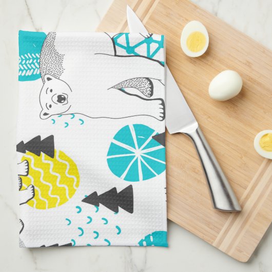 シロクマ キッチンタオル (四つ折り)