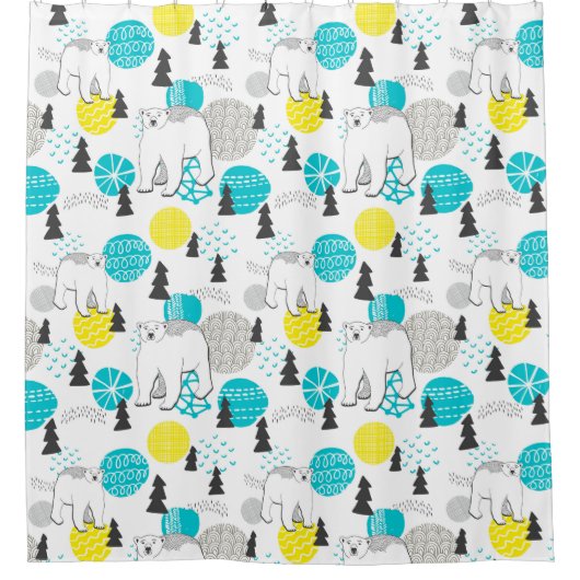 シロクマ シャワーカーテン (正面)