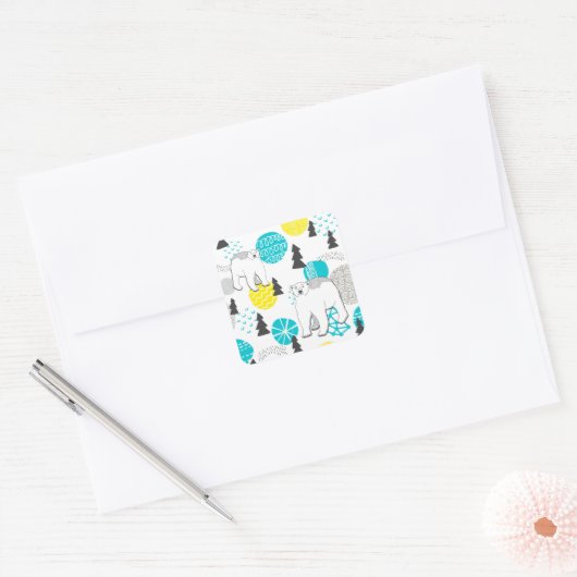 シロクマ スクエアシール (封筒)