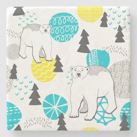 シロクマ ストーンコースター (正面)