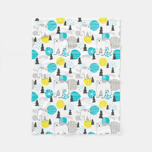シロクマ フリースブランケット (正面)