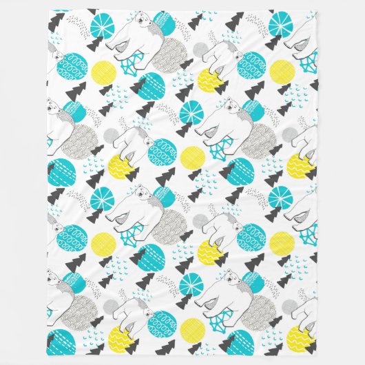 シロクマ フリースブランケット (正面)