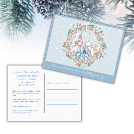 シロクマ |ホリデーパーティーのお知らせポストカード 案内ポストカード