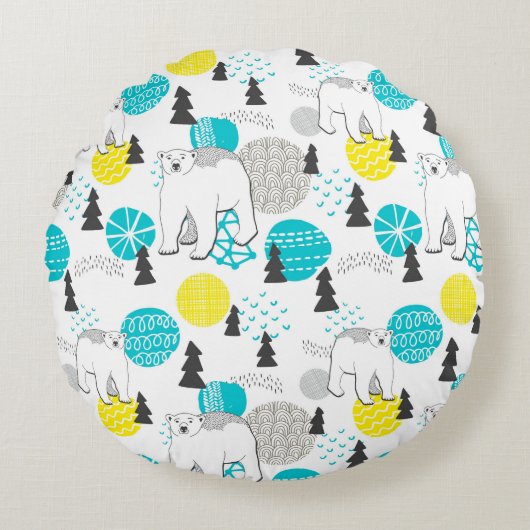 シロクマ ラウンドクッション (正面)