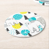 シロクマ ラウンドペーパーコースター (アングル)
