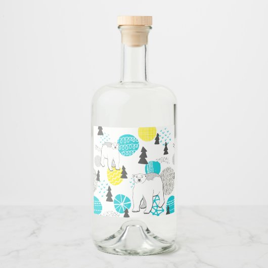 シロクマ リキュールボトルラベル (正面)